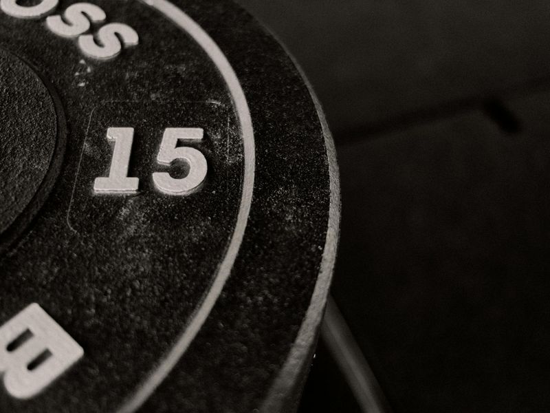 Detailed close up of gym equipment and weights